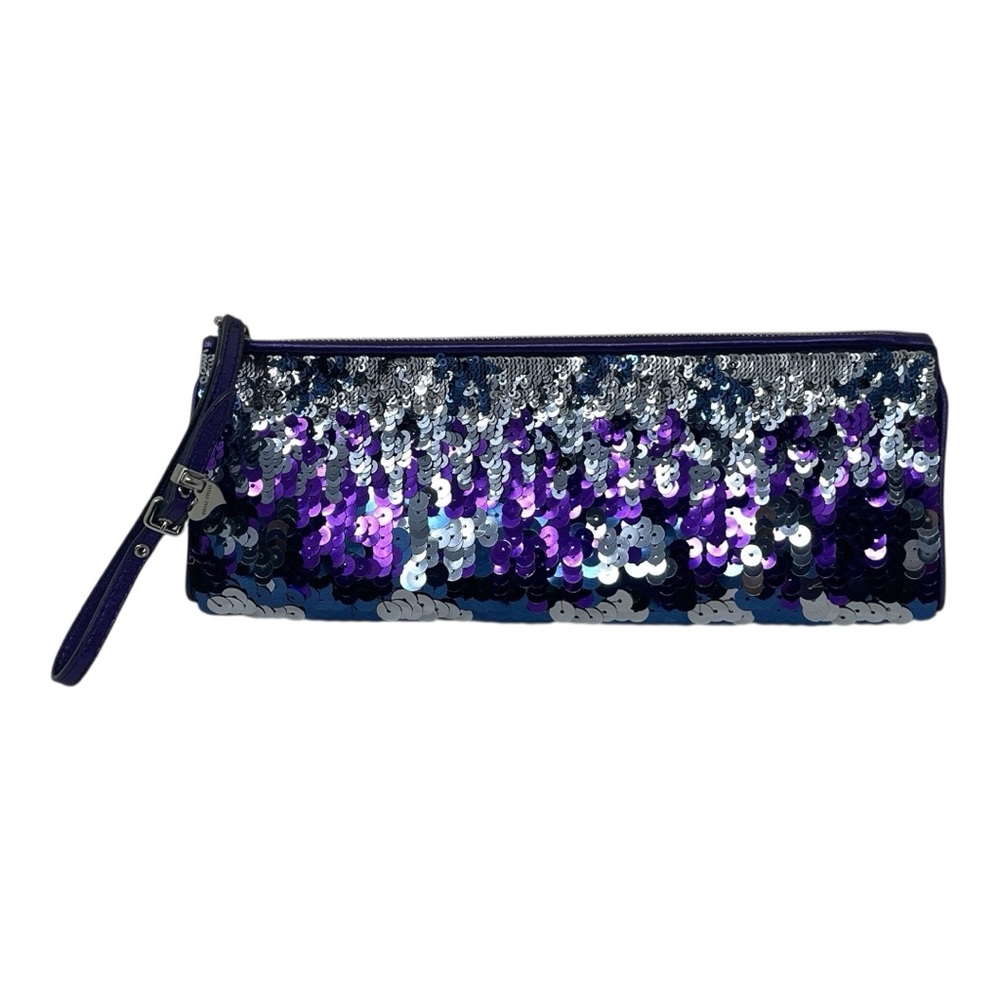 Miu Miu Purple Ombré Sequin Wristlet Clutch